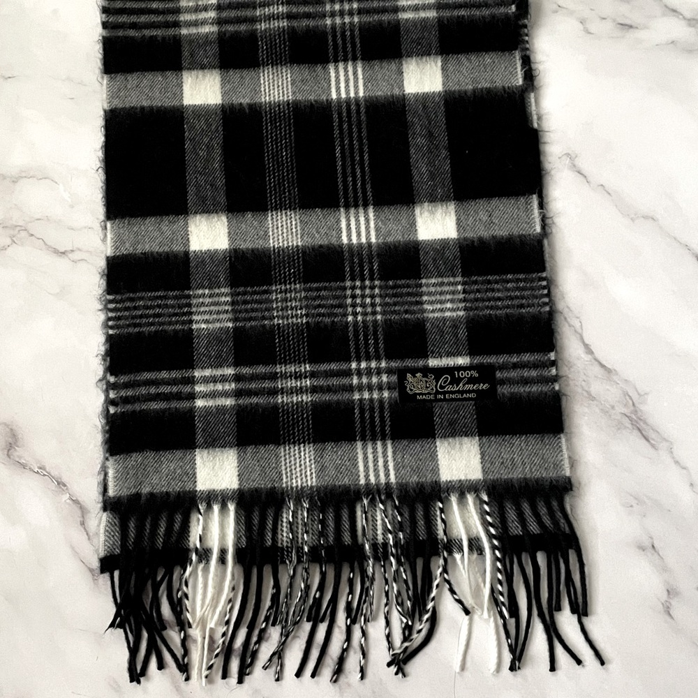 Plaid cashmere scarf